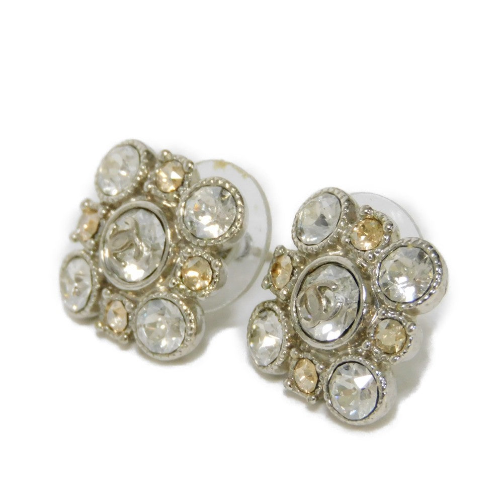 Chanel Crystal Flower Coco Mark Earrings A37285