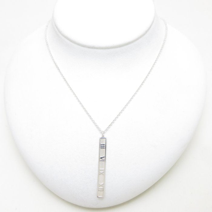 Tiffany & Co Atlas Bar Silver Necklace Pendant