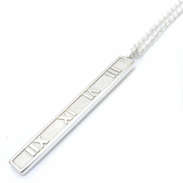 Tiffany & Co Atlas Bar Silver Necklace Pendant