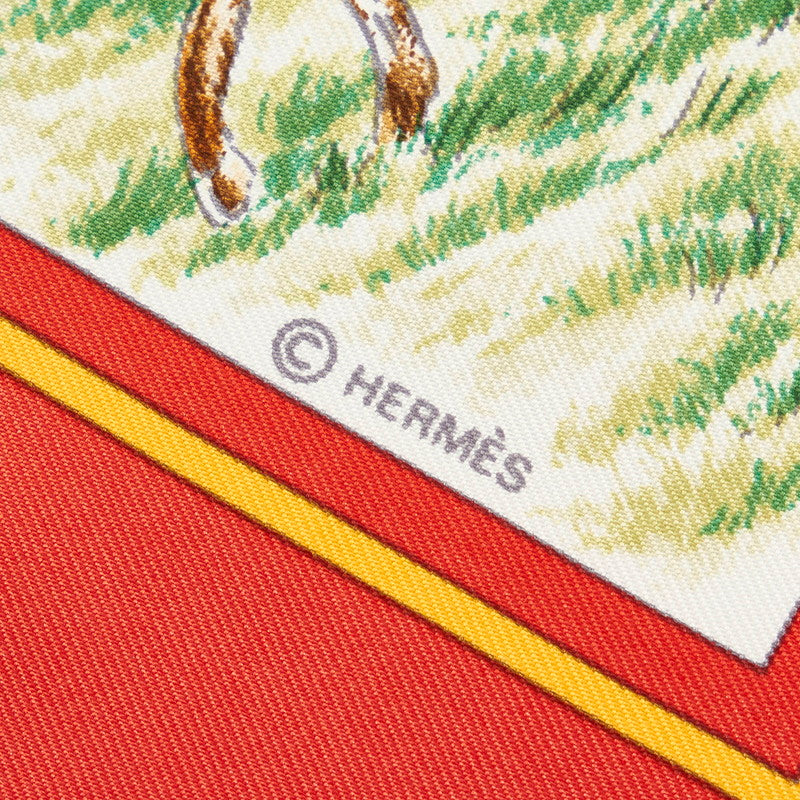 Hermes Carre 90 Auteuil en Mai Auteuil Silk Scarf  Canvas Scarf in Good condition