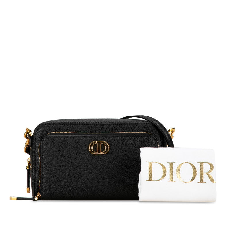 Dior Caro Double Pouch Leather Shoulder Bag