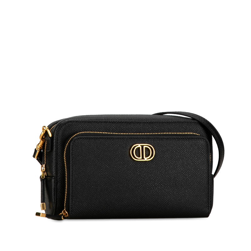 Dior Caro Double Pouch Leather Shoulder Bag