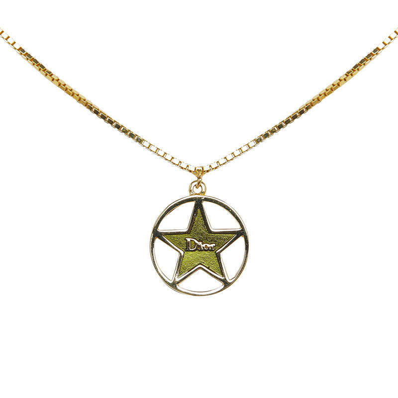 Dior Logo Star Necklace Gold Plated