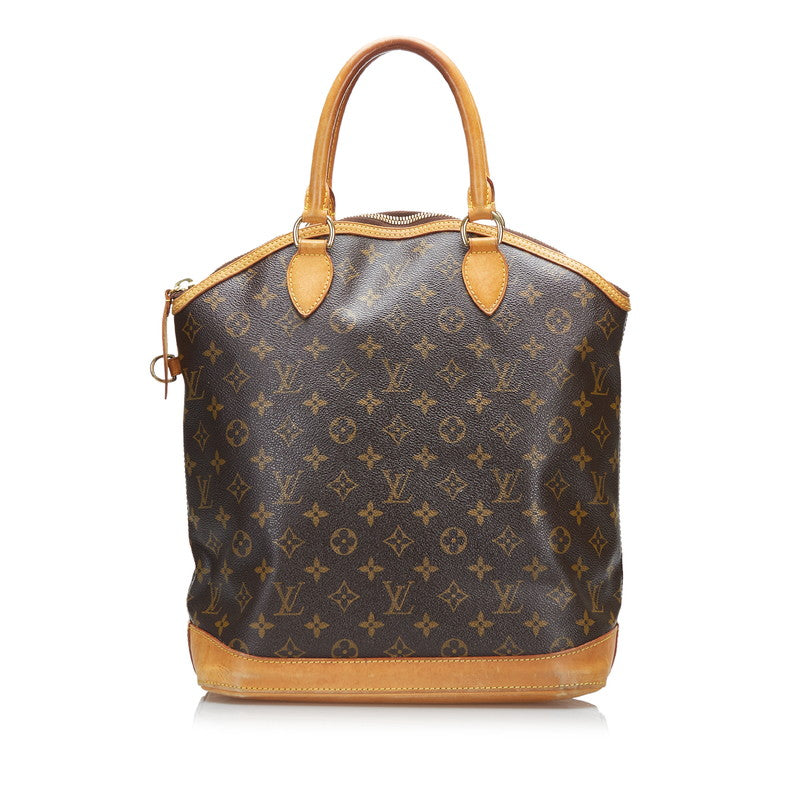 Louis Vuitton Monogram Lockit MM Handbag M40606 Brown PVC Leather in Very Good Condition