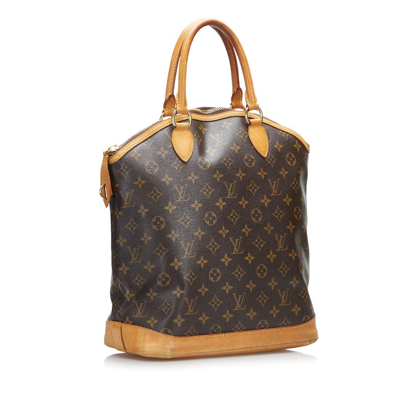 Louis Vuitton Monogram Lockit MM Handbag M40606 Brown PVC Leather