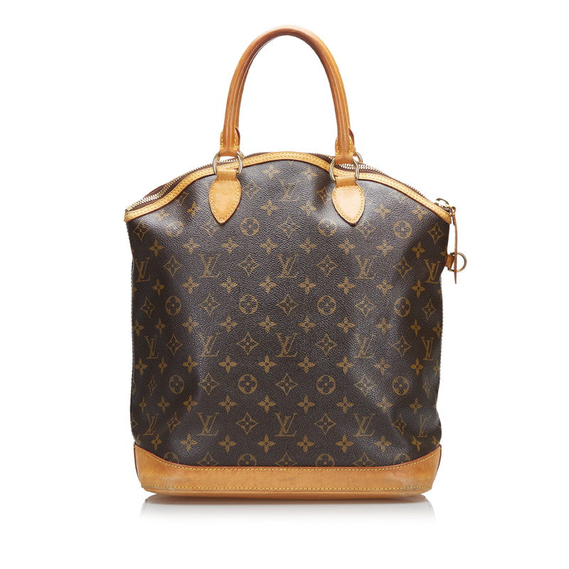 Louis Vuitton Monogram Lockit MM Handbag M40606 Brown PVC Leather