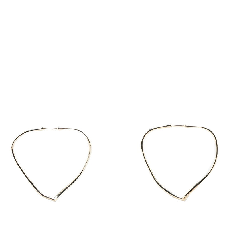 Tiffany & Co Open Heart Hoop Earrings Silver