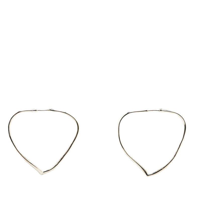 Tiffany & Co Open Heart Hoop Earrings Silver