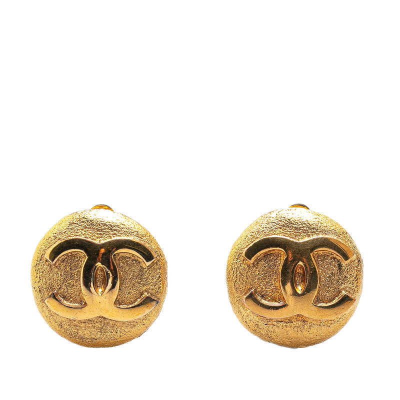 Chanel Vintage Coco Mark Earrings Gold