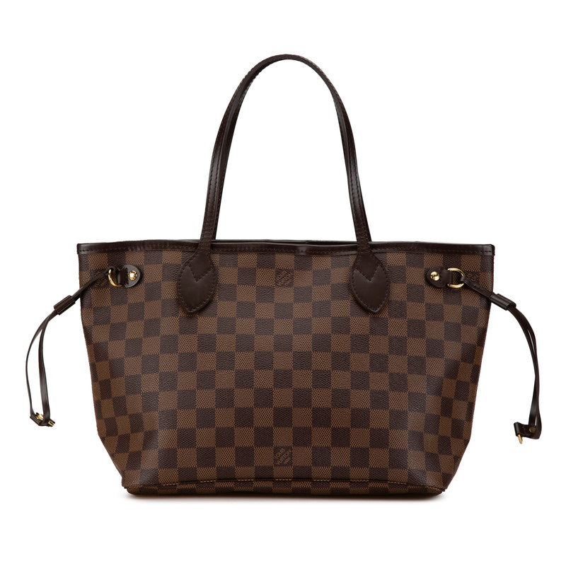 Louis Vuitton Damier Neverfull PM Tote Bag N51109 Brown PVC Leather in Great Condition