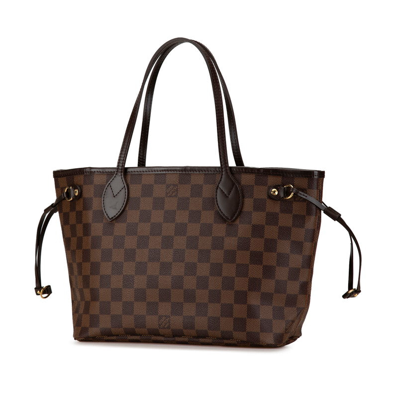 Louis Vuitton Damier Neverfull PM Tote Bag N51109 Brown PVC Leather in Great Condition