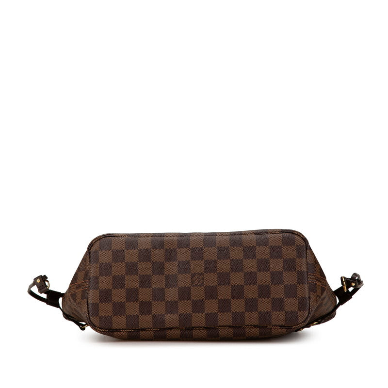 Louis Vuitton Damier Neverfull PM Tote Bag N51109 Brown PVC Leather in Great Condition