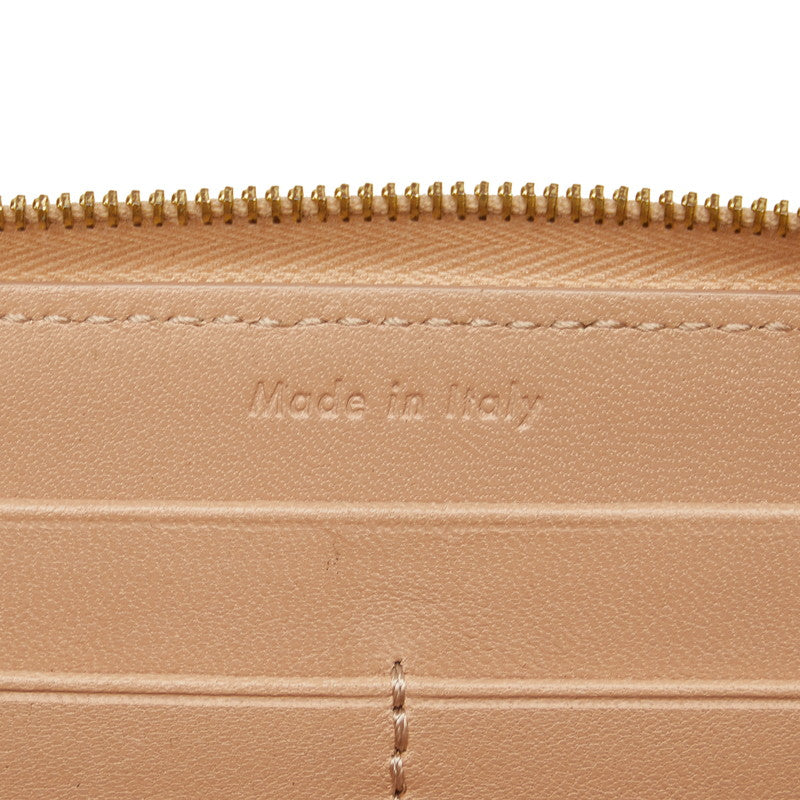 Celine Bicolor Leather Zip-Around Wallet Beige Red