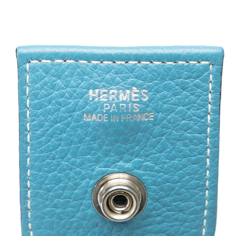 Hermes Toile Ash Sacoche Crossbody Bag Blue in Very Good Condition