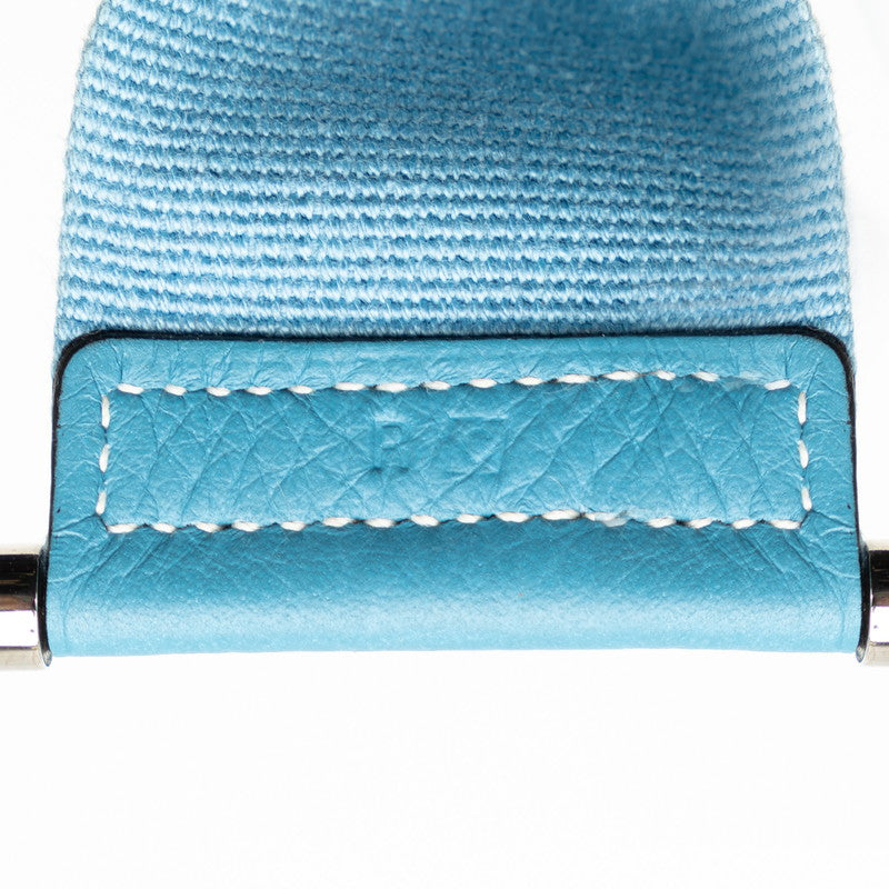 Hermes Toile Ash Sacoche Crossbody Bag Blue