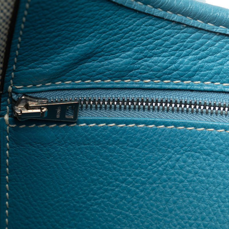 Hermes Toile Ash Sacoche Crossbody Bag Blue