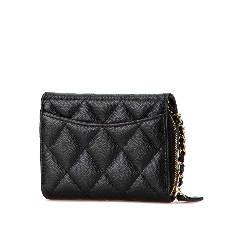 Chanel Caviar Matelasse Chain Wallet Black