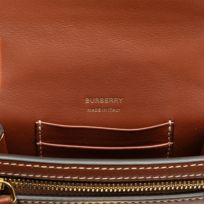 Burberry Canvas Leather TB Logo Crossbody Bag in Very Good Condition