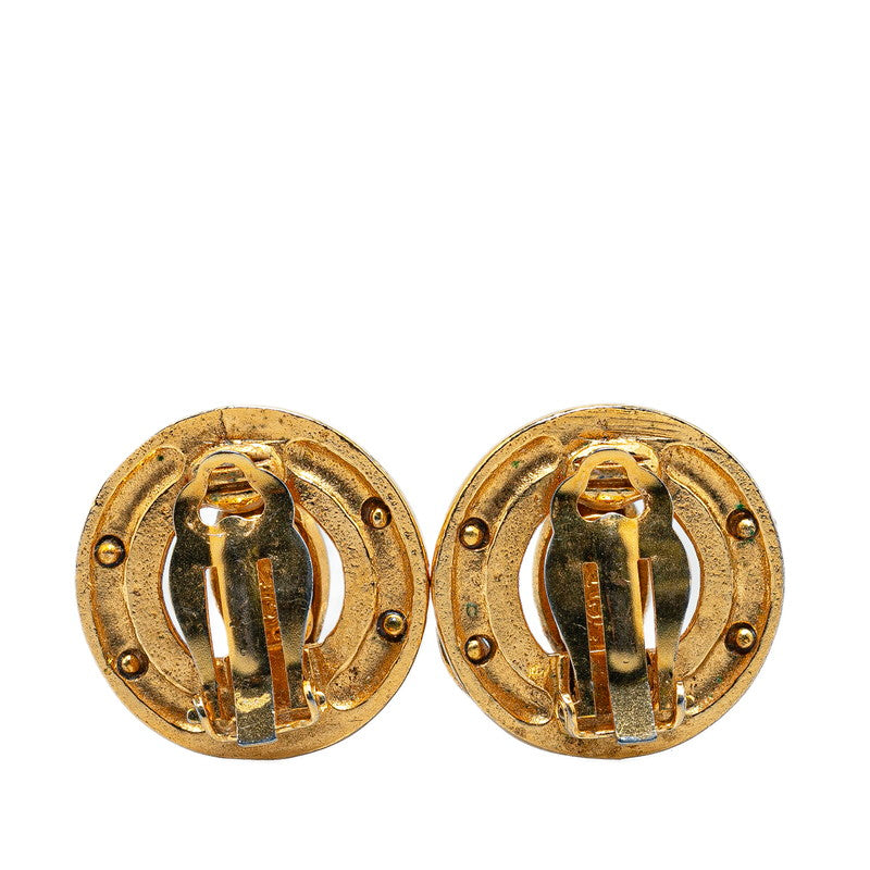 Chanel Vintage Coco Mark Earrings Gold Plated in Great Condition