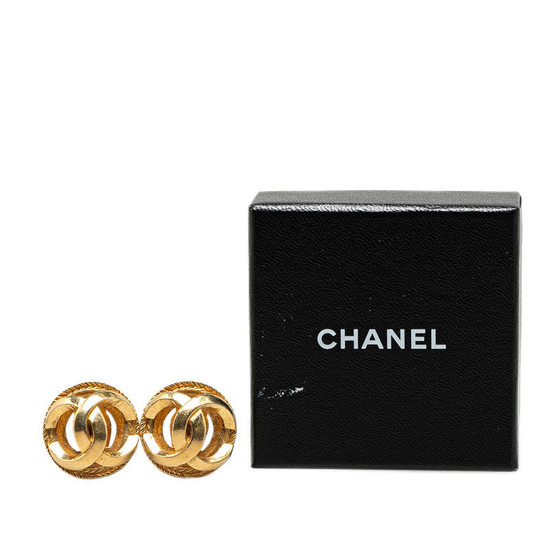 Chanel Vintage Coco Mark Earrings Gold Plated in Great Condition