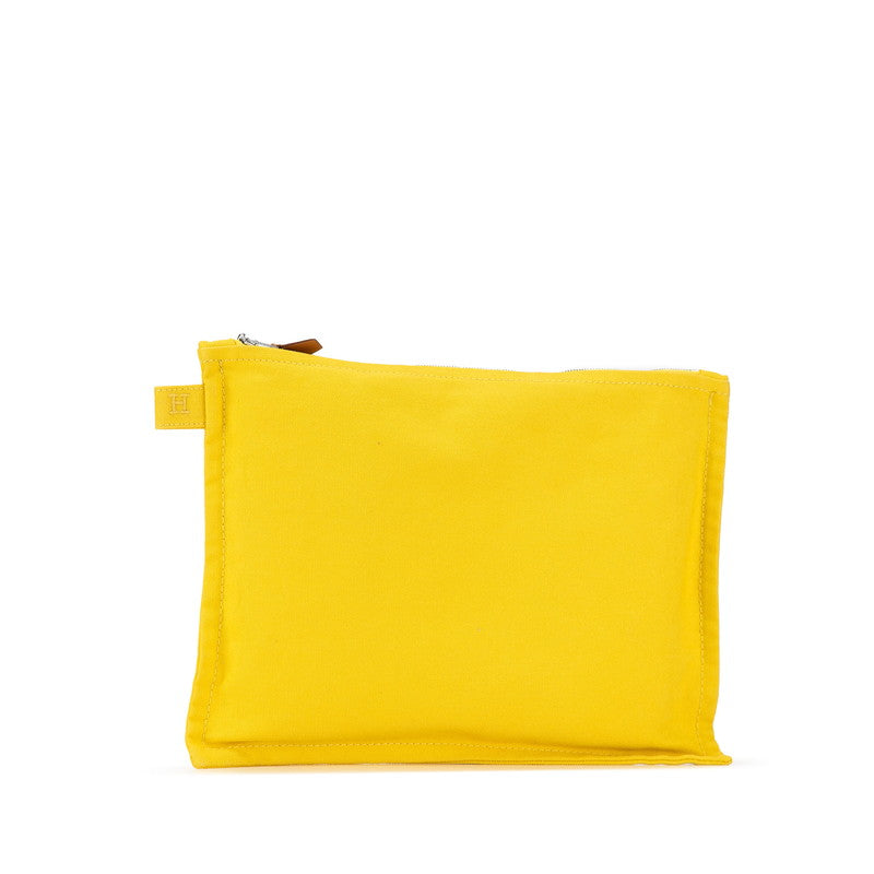 Hermes Canvas Yachting Pouch Yellow