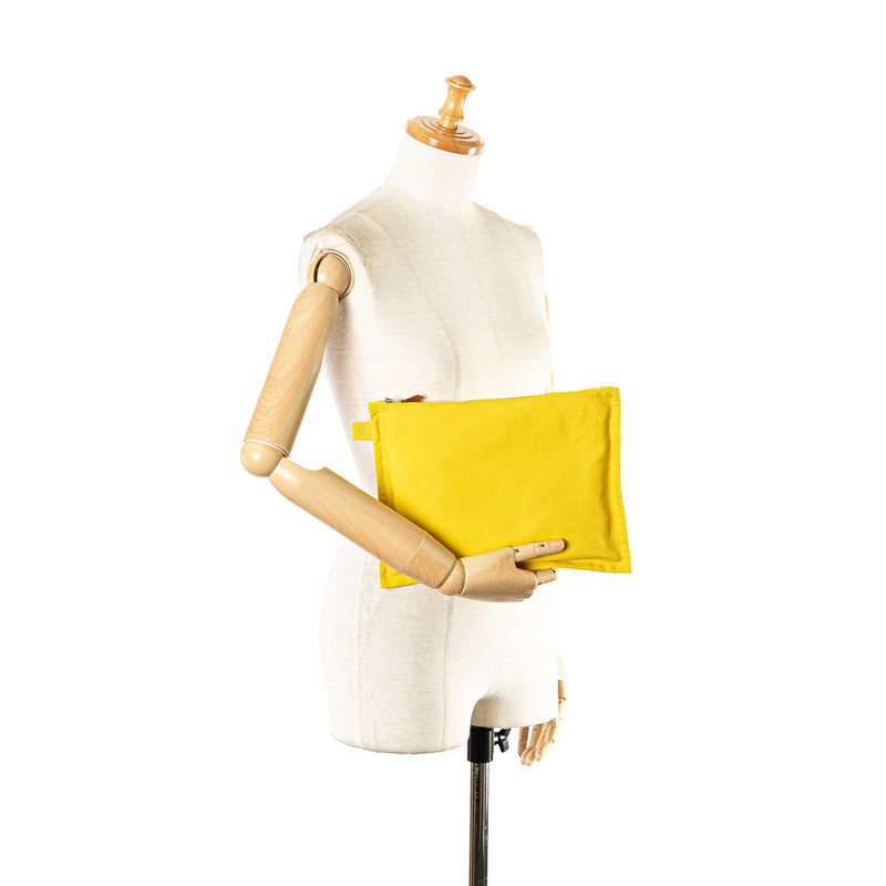 Hermes Canvas Yachting Pouch Yellow