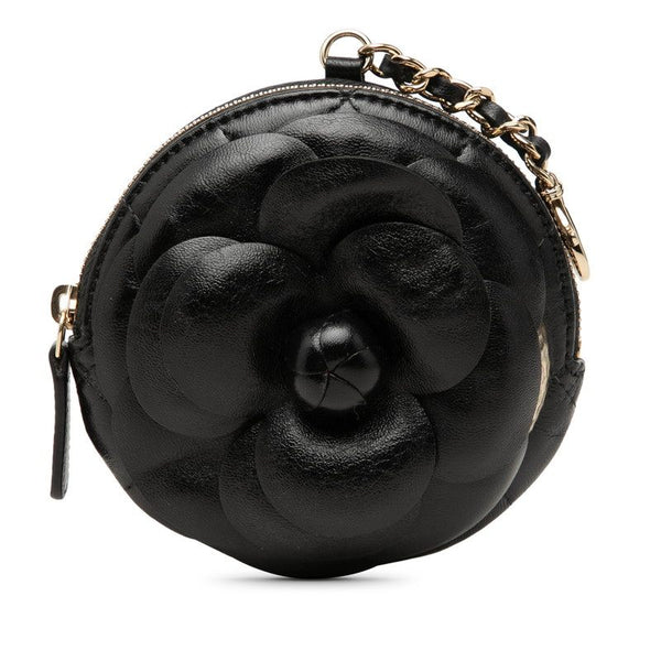 Chanel Camelia Matelasse Lambskin Coin Case