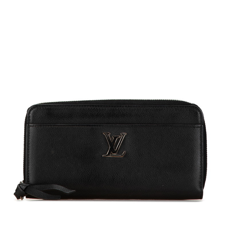 Louis Vuitton Zippy Lockme Long Wallet M62622 Black Leather in Very Good Condition