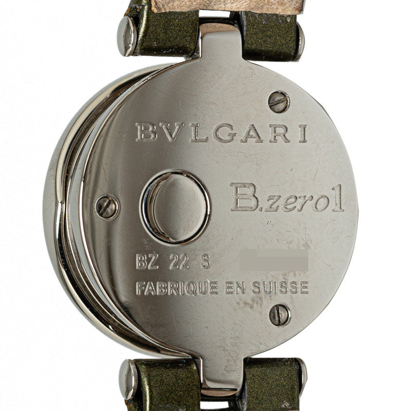 Bvlgari B-Zero1 12P Diamond Quartz Watch BZ22S Stainless Steel Enamel Blue Shell Dial in Very Good Condition