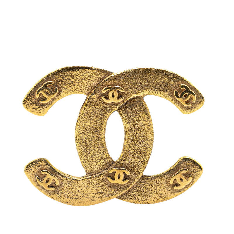 Chanel Vintage Coco Mark Brooch Gold Plated