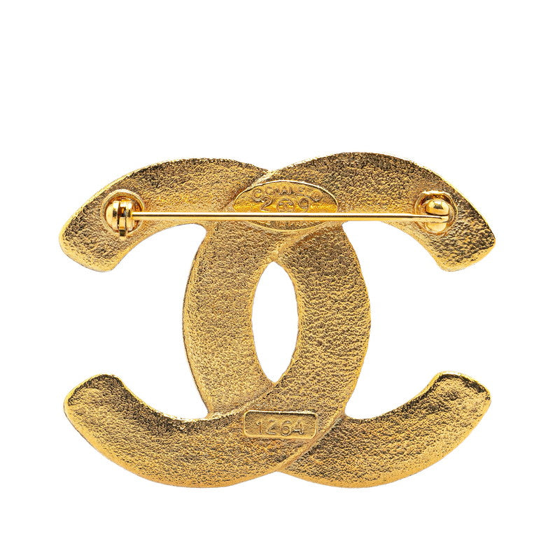 Chanel Vintage Coco Mark Brooch Gold Plated