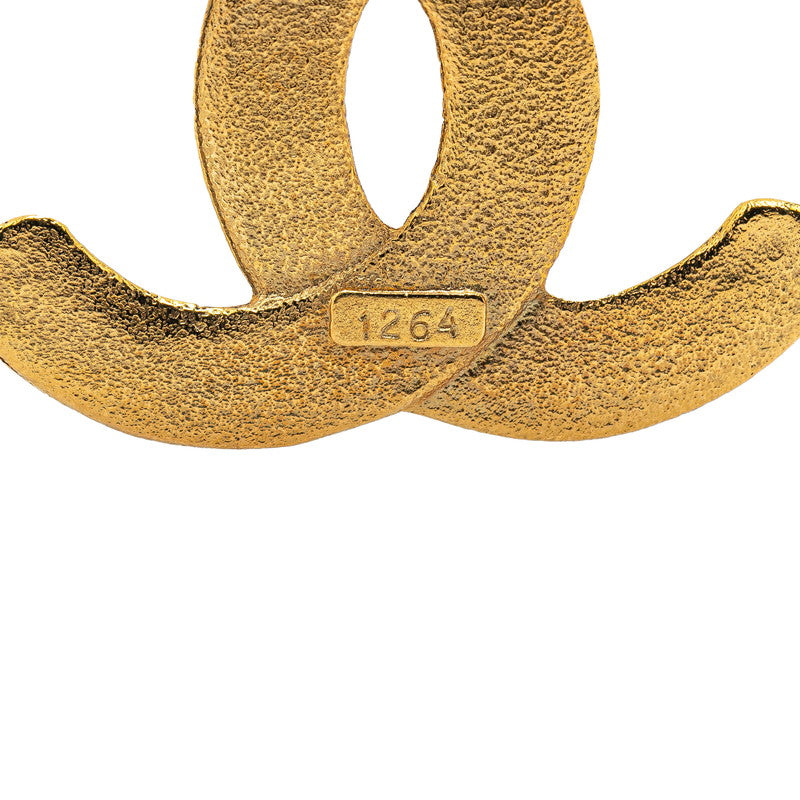 Chanel Vintage Coco Mark Brooch Gold Plated