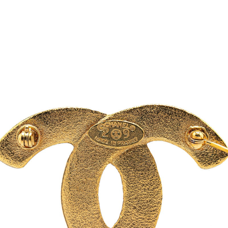 Chanel Vintage Coco Mark Brooch Gold Plated