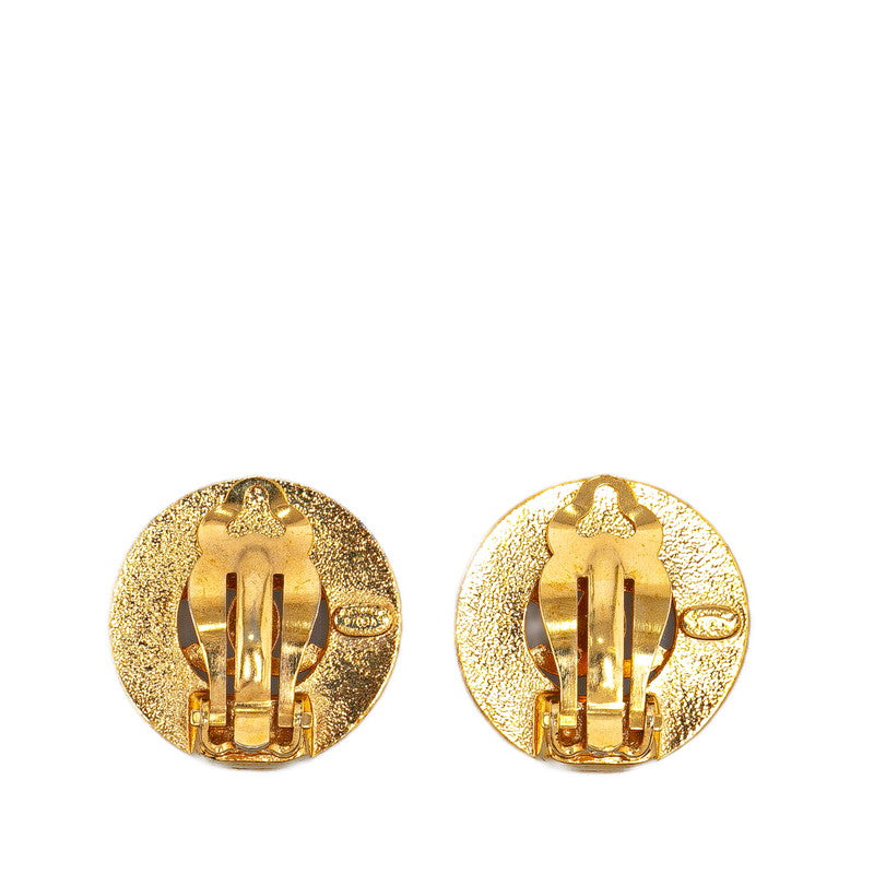 Chanel Vintage Coco Mark Earrings Gold Plated in Very Good Condition