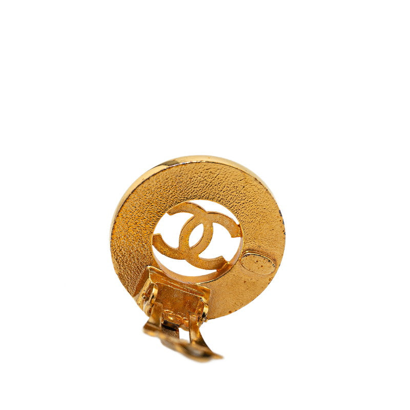 Chanel Vintage Coco Mark Earrings Gold Plated in Very Good Condition