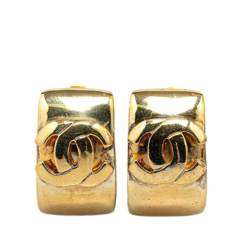 Chanel Vintage Coco Mark Earrings Gold