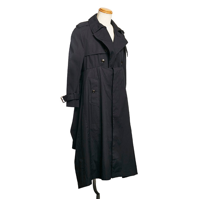 Balenciaga Cotton Trench Coat Navy in Very Good Condition