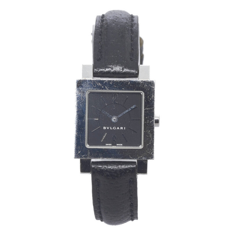 Bvlgari  Bvlgari Quadrado SQ22SL Silver Stainless Steel Ladies Watch with Black Dial Metal Other SQ22SL in Good condition
