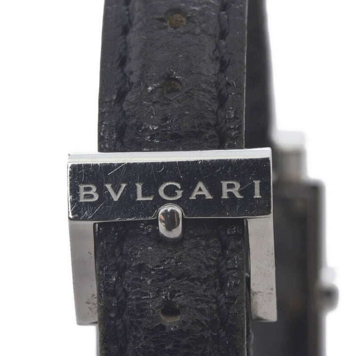 Bvlgari Quadrato Quartz Watch Stainless Steel Black Dial in Very Good Condition