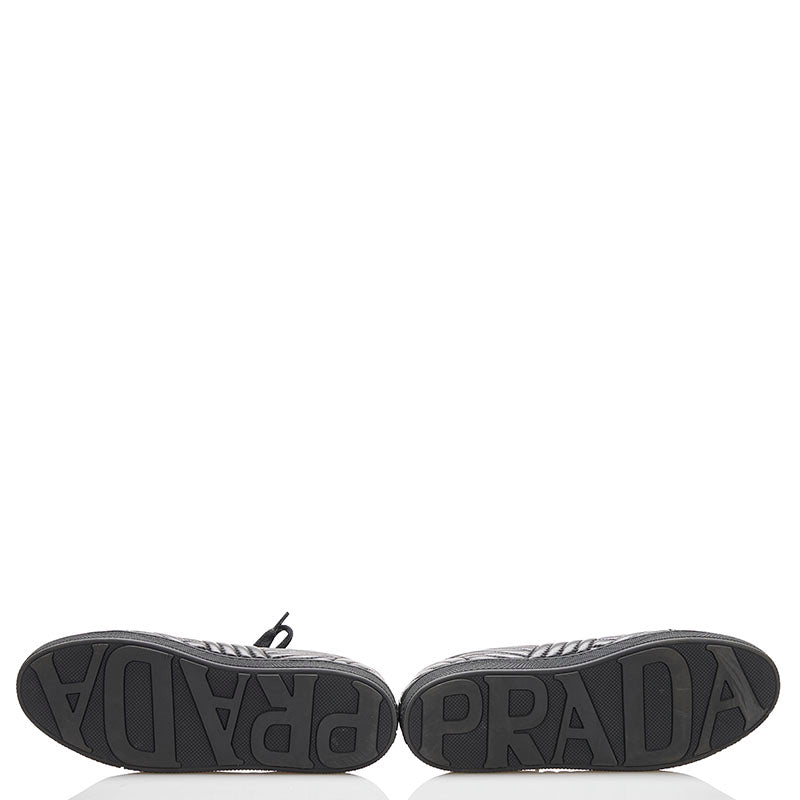 Prada Diagramme Leather Sneakers Black