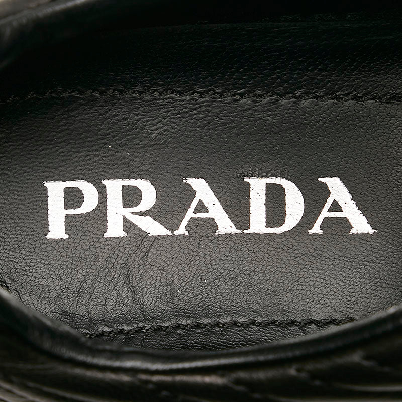 Prada Diagramme Leather Sneakers Black in Very Good Condition