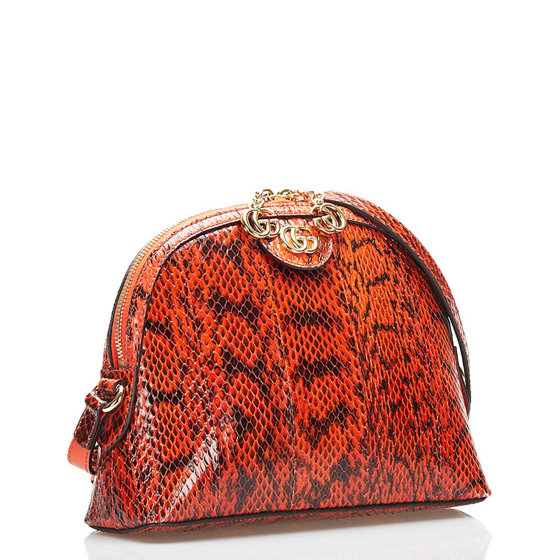 Gucci Python Leather Double G Shoulder Bag