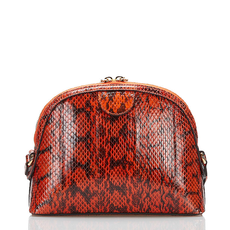 Gucci Python Leather Double G Shoulder Bag