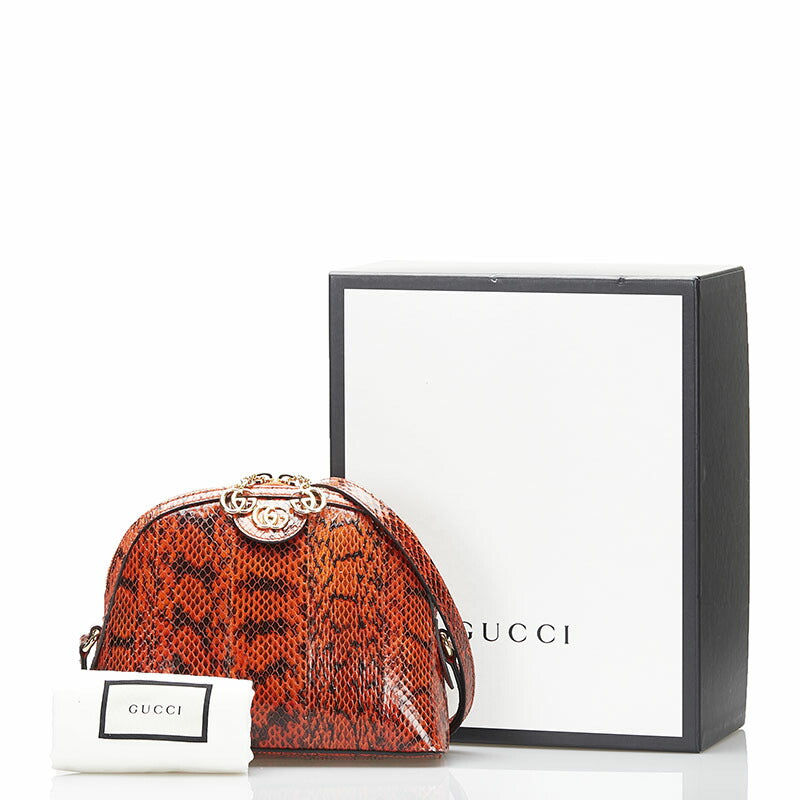 Gucci Python Leather Double G Shoulder Bag