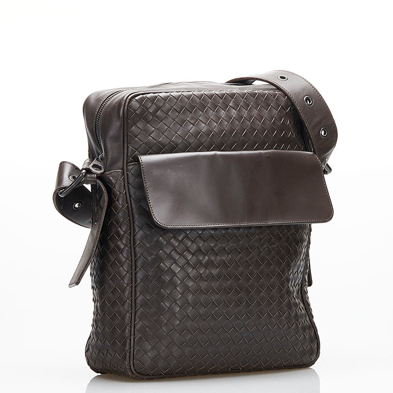 Intrecciato Leather Crossbody Bag 180215