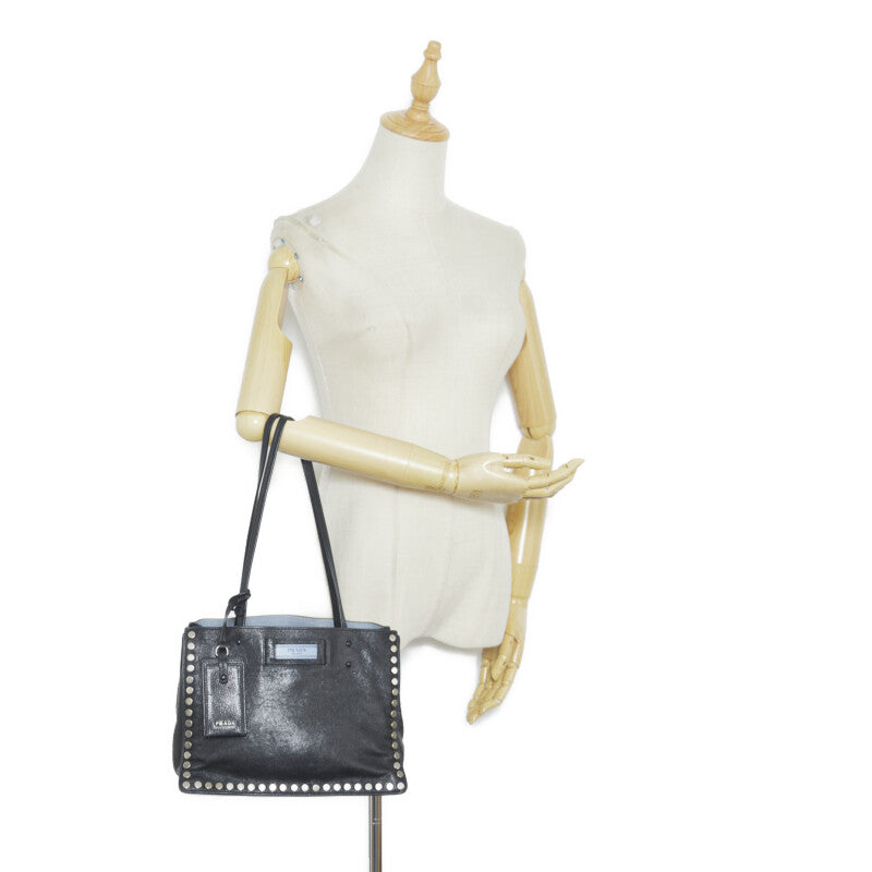 Studded Leather Etiquette Tote Bag