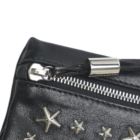 Leather Star Studded Clutch Bag