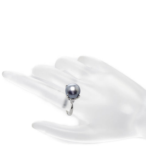 Platinum Pearl Diamond Accent Ring