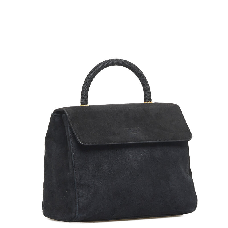 Prada Suede Handle Bag Suede Handbag in Good condition