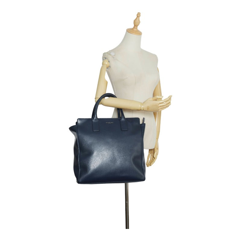 Michael Kors Leather Tote Handbag Navy